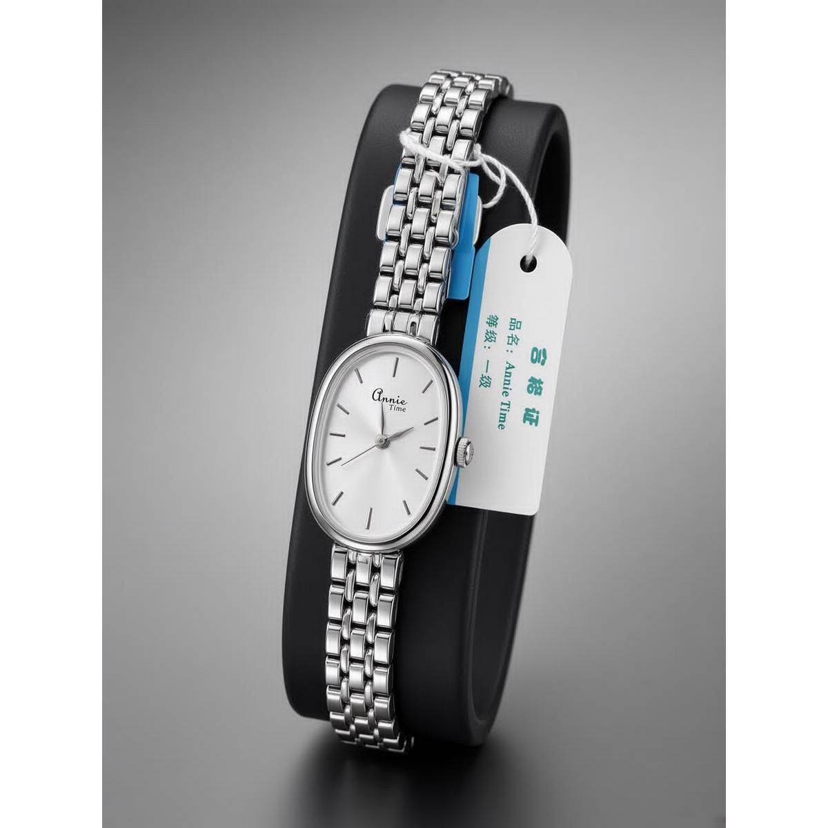 Annie Time Vintage-Inspired Stainless Steel Watch with Oval White Dial for Women - Image 3