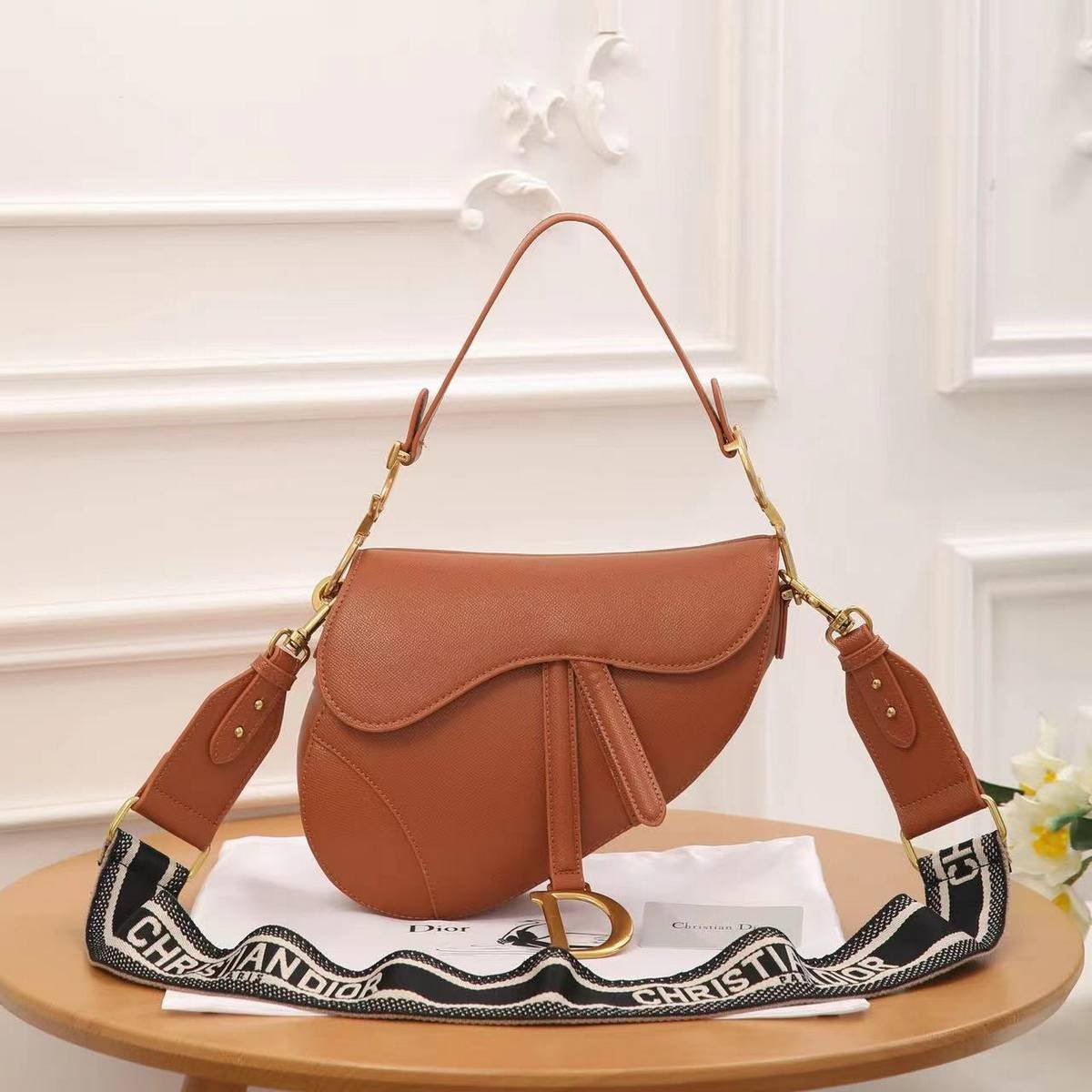 Christian Dior Saddle Bag Brown Black White – Shoulder & Crossbody Bag - Image 13