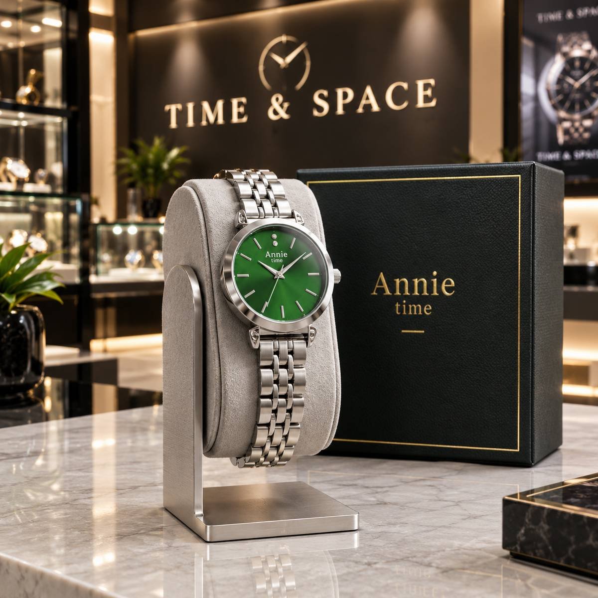 Annie Time Emerald Green Dial Women's Watch - Image 2