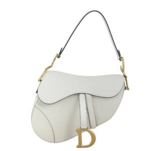 Christian Dior Saddle Bag Black White Shoulder Strap
