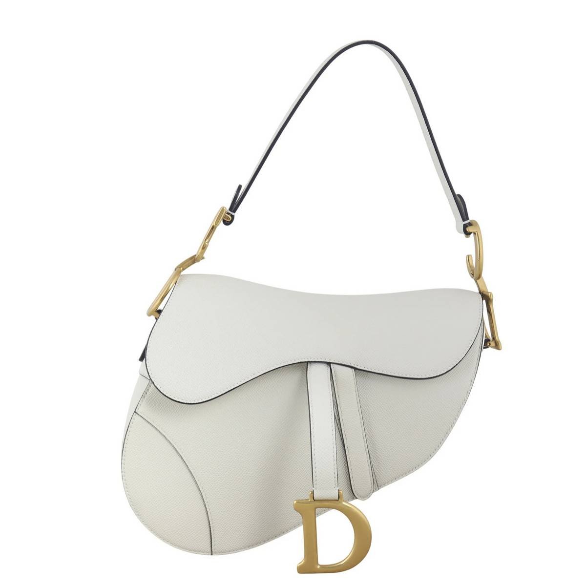 Christian Dior Saddle Bag Black White Shoulder Strap